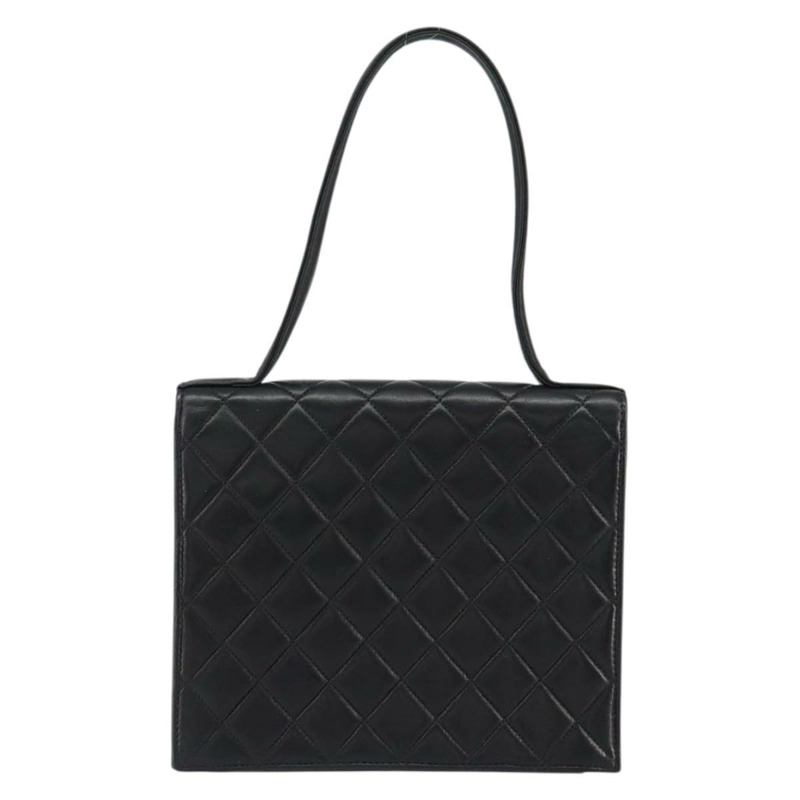 【日本直送】香奈兒 2.55 Matelasse 手提包,羊皮材質,黑色,金色雙C標誌,正品編號 148464-2