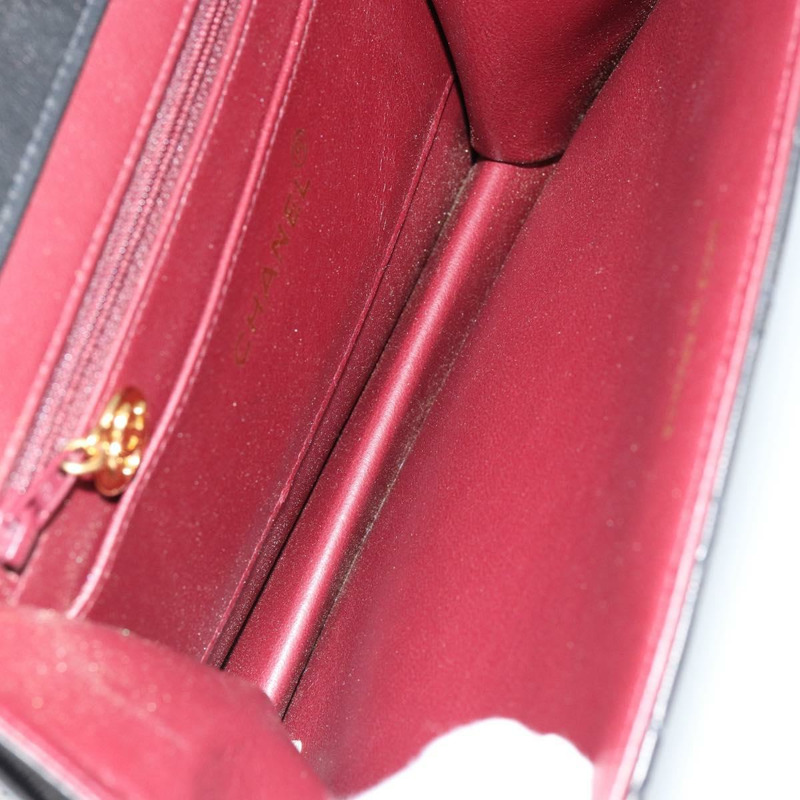 【日本直送】香奈兒 2.55 Matelasse 手提包,羊皮材質,黑色,金色雙C標誌,正品編號 148464-16