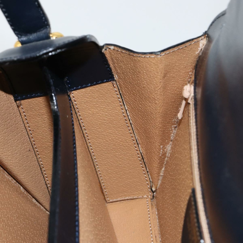 【日本直送】CELINE 馬車手提包 皮革 海軍藍 金色 正品 ep11510-18