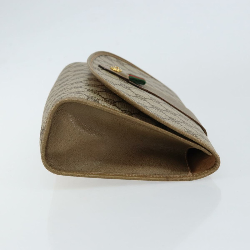 【日本直送】GUCCI GG Supreme Web Sherry Line 手拿包 PVC 米色 金色 89 01 030 正品 148162-3