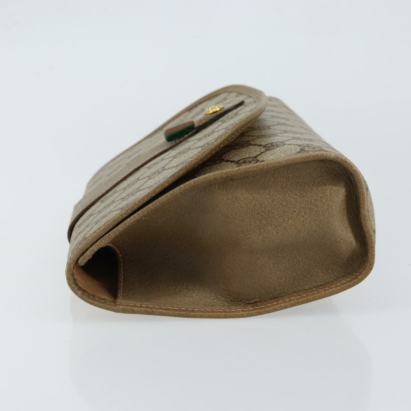 【日本直送】GUCCI GG Supreme Web Sherry Line 手拿包 PVC 米色 金色 89 01 030 正品 148162-4