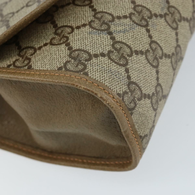 【日本直送】GUCCI GG Supreme Web Sherry Line 手拿包 PVC 米色 金色 89 01 030 正品 148162-8