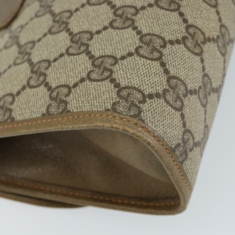 【日本直送】GUCCI GG Supreme Web Sherry Line 手拿包 PVC 米色 金色 89 01 030 正品 148162-10