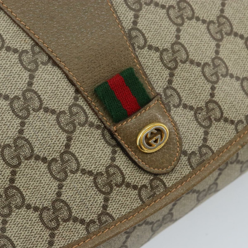 【日本直送】GUCCI GG Supreme Web Sherry Line 手拿包 PVC 米色 金色 89 01 030 正品 148162-11