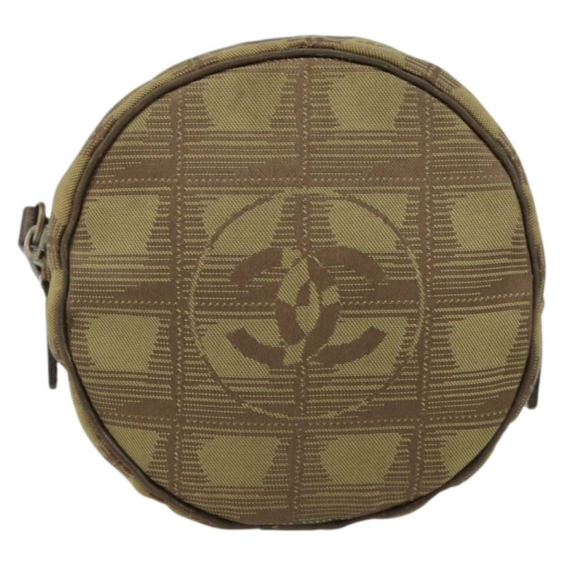 【日本直送】香奈兒新款旅遊系列尼龍米色CC標誌手拿包 Auth 148436-1