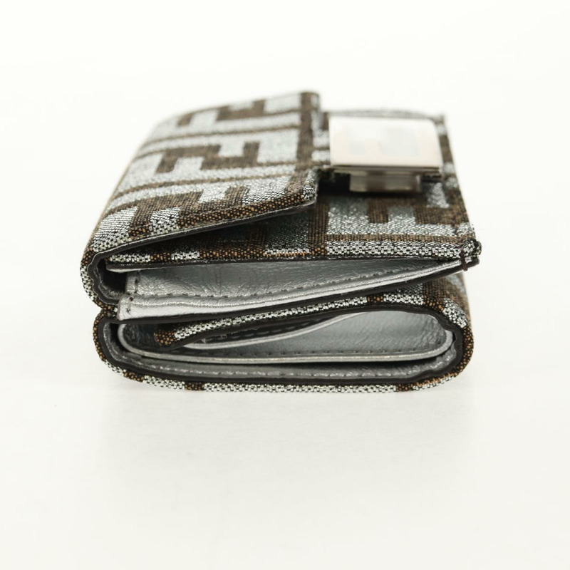 【日本直送】FENDI Zucca帆布法國皮夾 銀棕色 正品 148473M-3