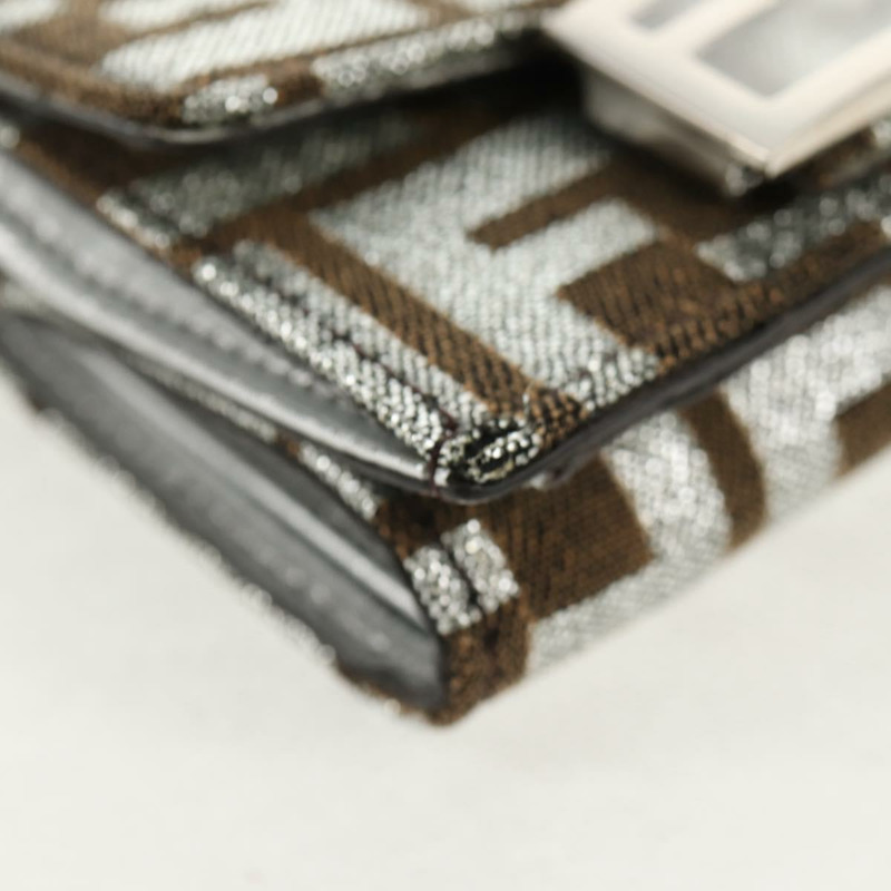 【日本直送】FENDI Zucca帆布法國皮夾 銀棕色 正品 148473M-7