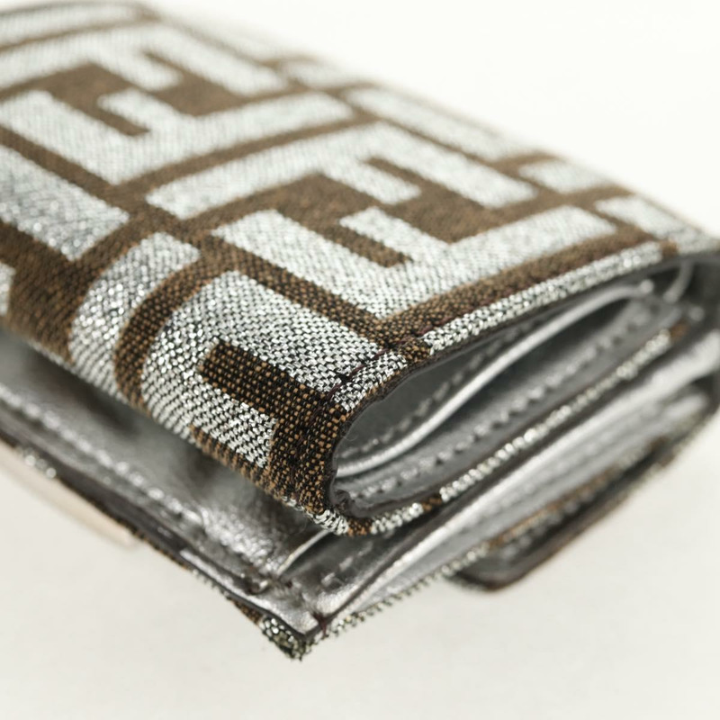 【日本直送】FENDI Zucca帆布法國皮夾 銀棕色 正品 148473M-10