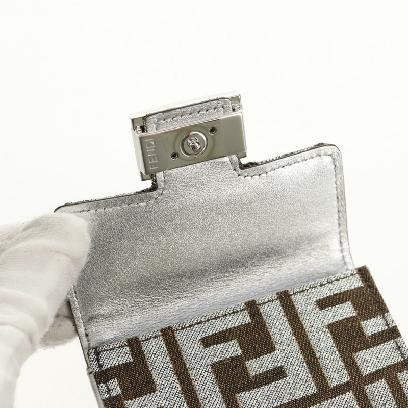 【日本直送】FENDI Zucca帆布法國皮夾 銀棕色 正品 148473M-12