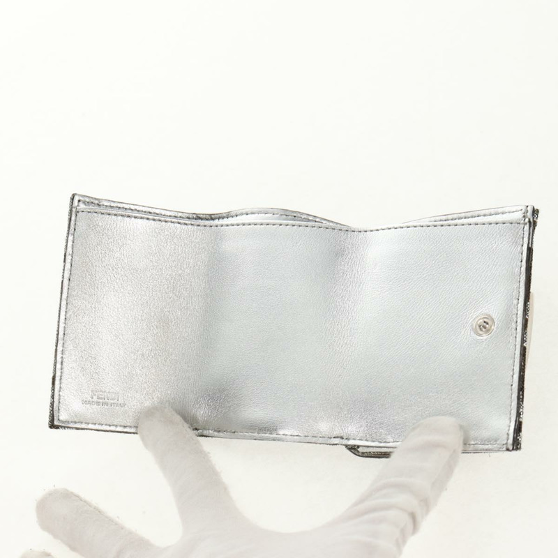 【日本直送】FENDI Zucca帆布法國皮夾 銀棕色 正品 148473M-15