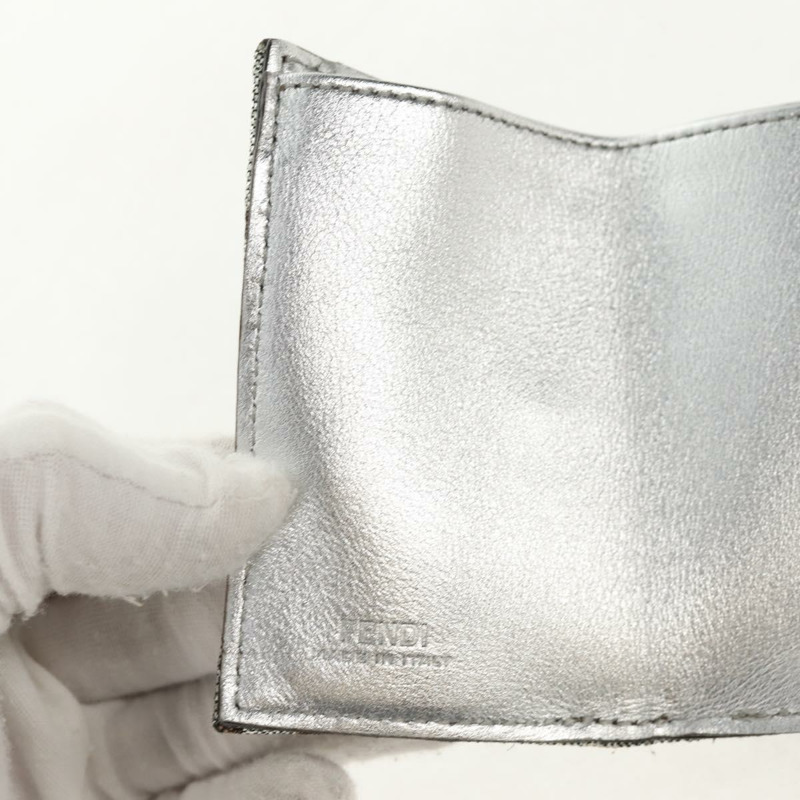 【日本直送】FENDI Zucca帆布法國皮夾 銀棕色 正品 148473M-16