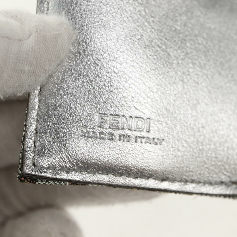 【日本直送】FENDI Zucca帆布法國皮夾 銀棕色 正品 148473M-17