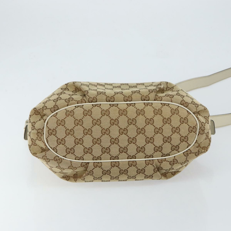 【日本直送】GUCCI GG帆布肩背包 米色 金色 正品 148374-8