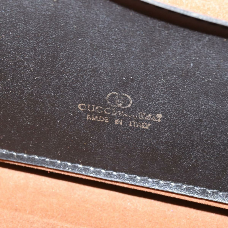 【日本直送】GUCCI Web Sherry Line 公事包手提包 皮革 黑色 金色 正品 150578-16