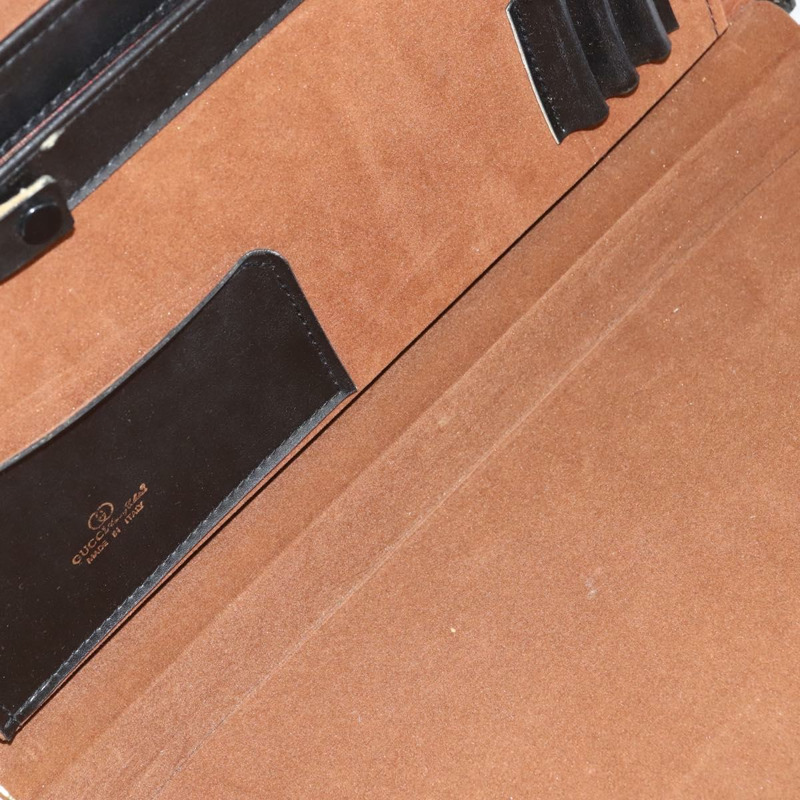 【日本直送】GUCCI Web Sherry Line 公事包手提包 皮革 黑色 金色 正品 150578-23