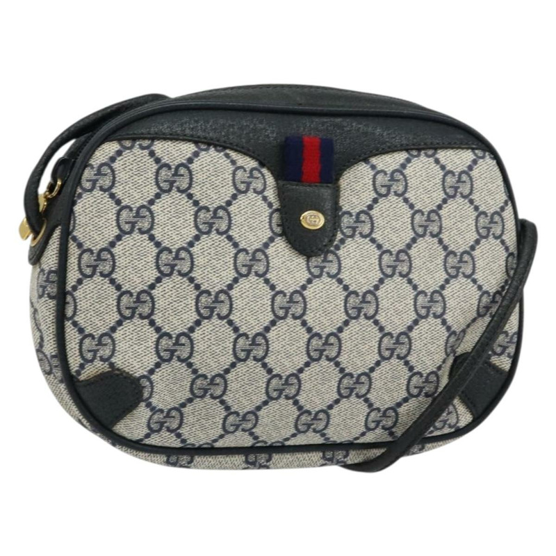 【日本直送】GUCCI GG Supreme Sherry Line 單肩包 PVC 海軍藍/紅色 89 02 066 正品 150546-0