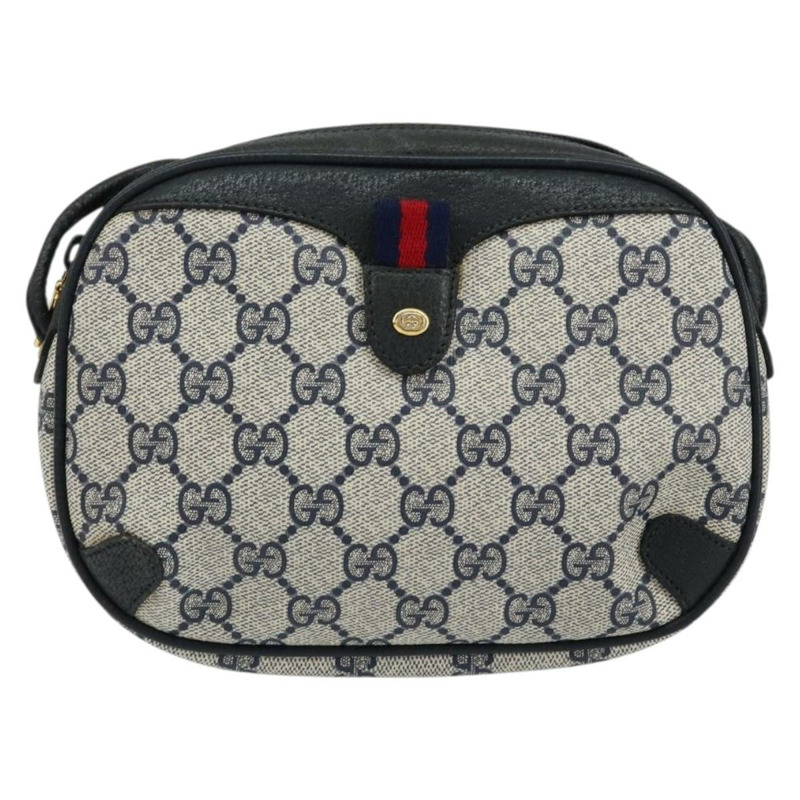 【日本直送】GUCCI GG Supreme Sherry Line 單肩包 PVC 海軍藍/紅色 89 02 066 正品 150546-1