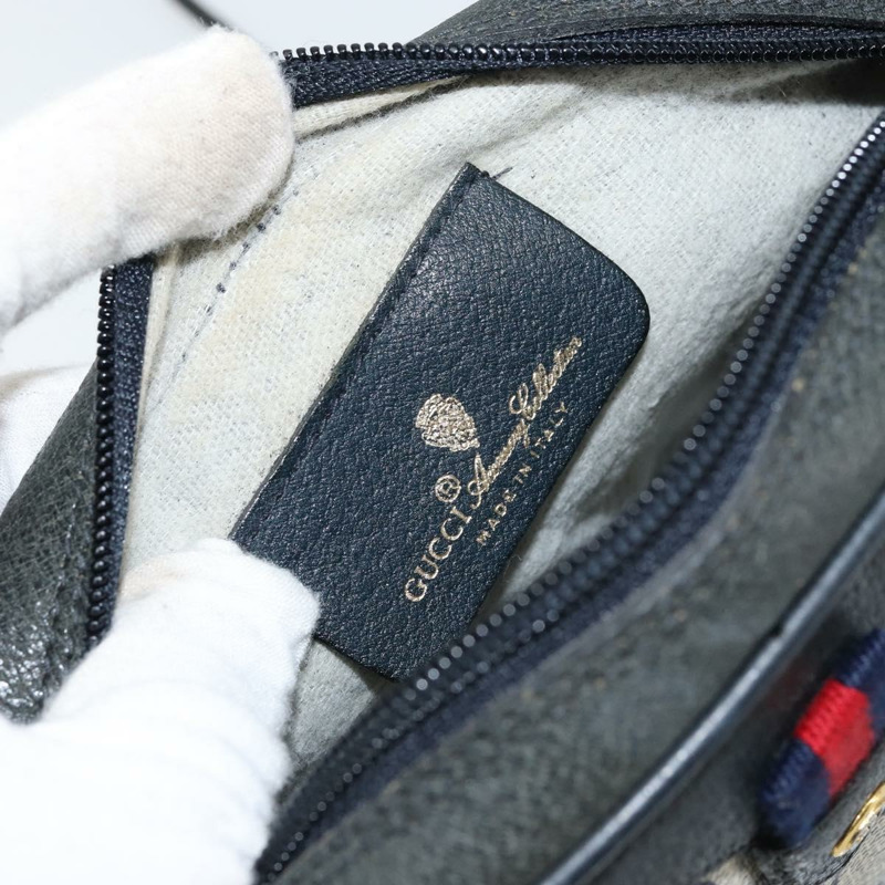 【日本直送】GUCCI GG Supreme Sherry Line 單肩包 PVC 海軍藍/紅色 89 02 066 正品 150546-15