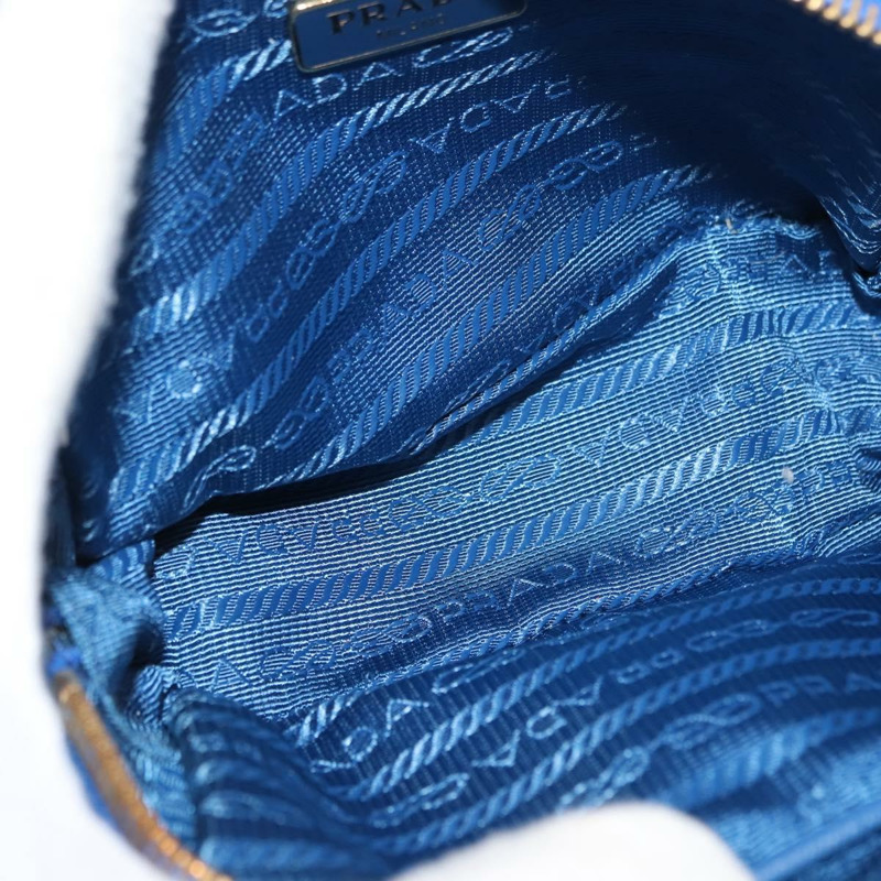 【日本直送】PRADA 尼龍藍金肩包 正品 150608-16