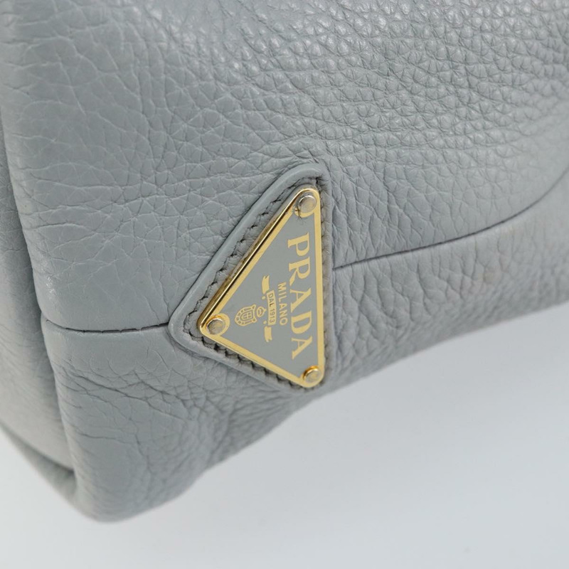 【日本直送】PRADA 小號托特包 沖孔皮革 灰色 金色 正品 bs30580-13