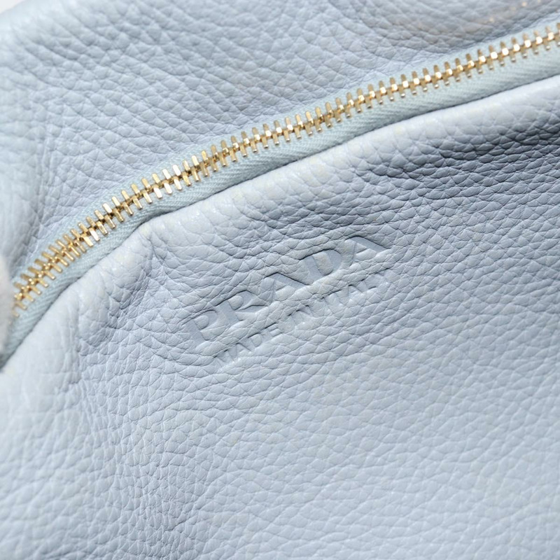 【日本直送】PRADA 小號托特包 沖孔皮革 灰色 金色 正品 bs30580-14