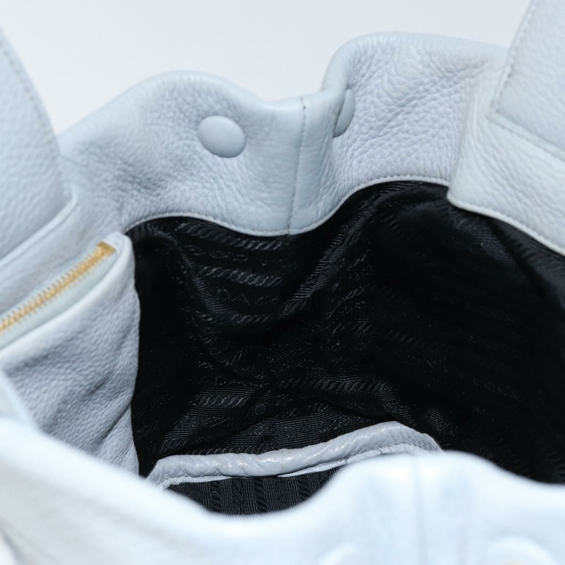 【日本直送】PRADA 小號托特包 沖孔皮革 灰色 金色 正品 bs30580-16