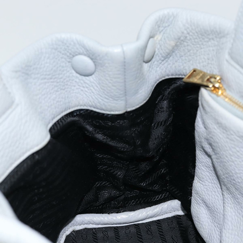 【日本直送】PRADA 小號托特包 沖孔皮革 灰色 金色 正品 bs30580-17