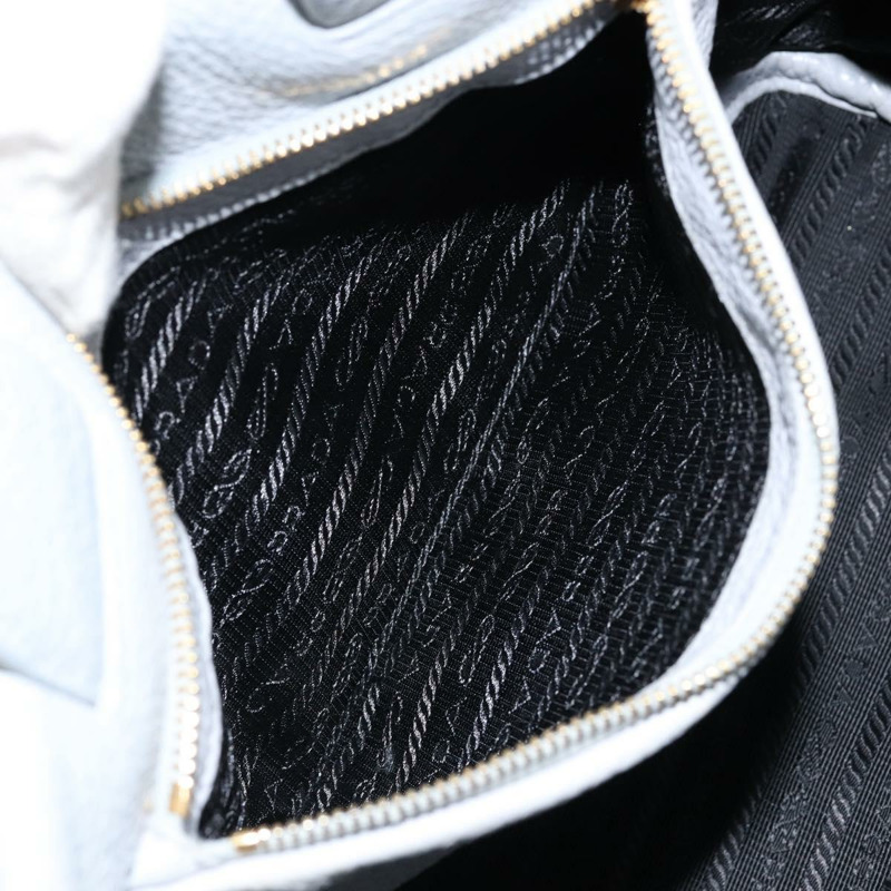 【日本直送】PRADA 小號托特包 沖孔皮革 灰色 金色 正品 bs30580-19