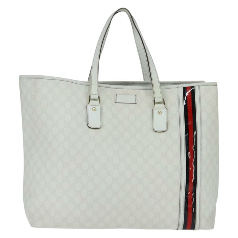 【日本直送】GUCCI GG Supreme Sherry Line 手提包 PVC 皮革 紅白海軍藍 正品 bs30498-1