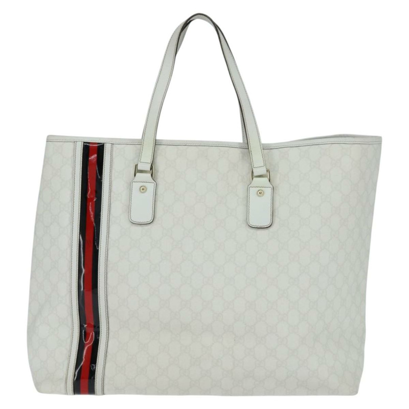 【日本直送】GUCCI GG Supreme Sherry Line 手提包 PVC 皮革 紅白海軍藍 正品 bs30498-2