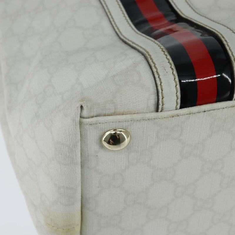 【日本直送】GUCCI GG Supreme Sherry Line 手提包 PVC 皮革 紅白海軍藍 正品 bs30498-11