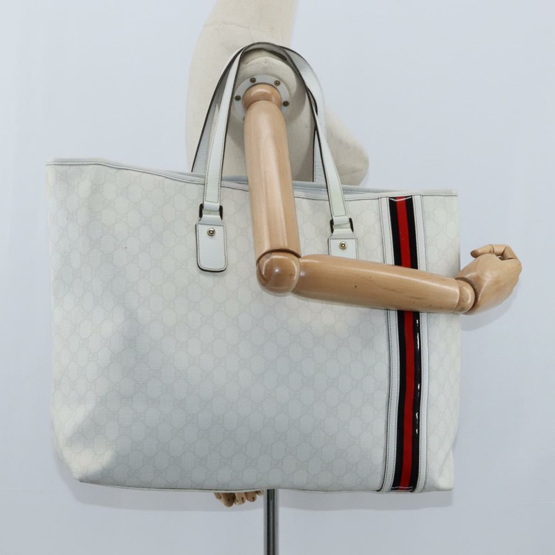 【日本直送】GUCCI GG Supreme Sherry Line 手提包 PVC 皮革 紅白海軍藍 正品 bs30498-20