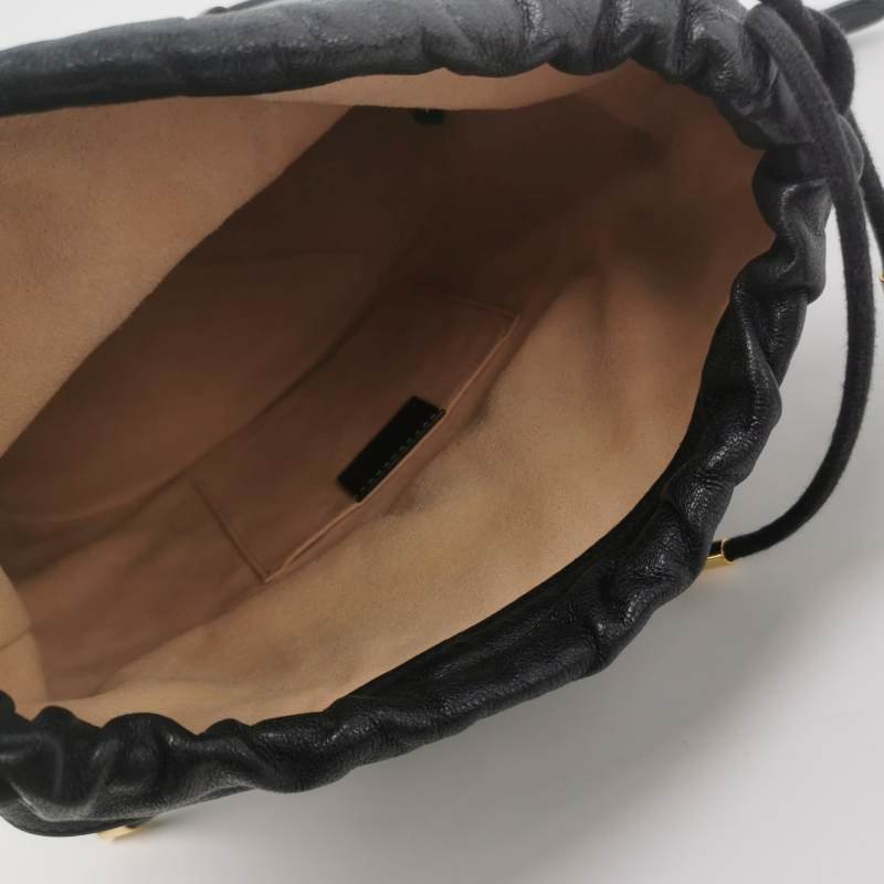 Gucci 1955小號牛皮純色馬銜扣水桶包斜挎包單肩包-6