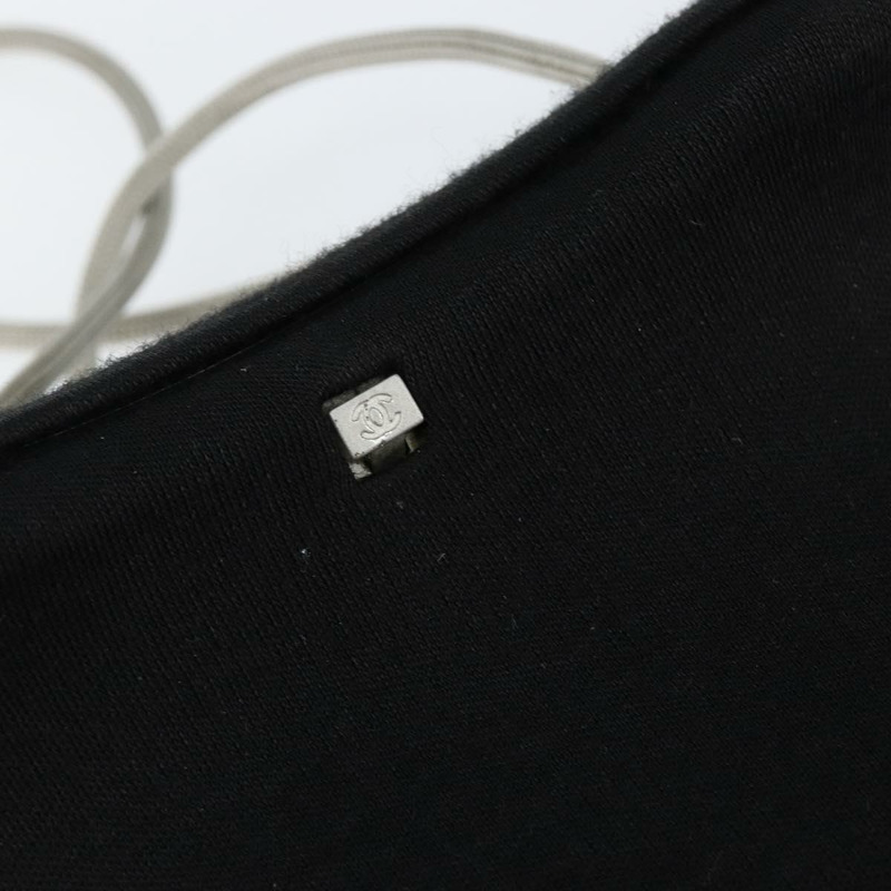 【日本直送】香奈兒 腰包 單肩包 棉質 黑色 CC Auth bs30491-14