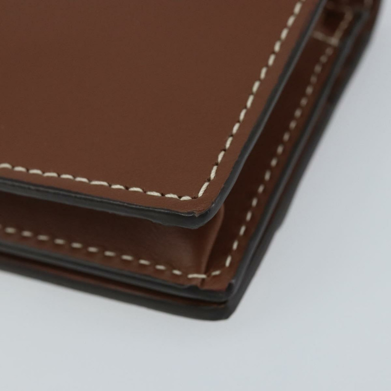 【日本直送】BURBERRY Nova 格紋雙折皮夾 皮革 棕色 金色 正品 143410-9