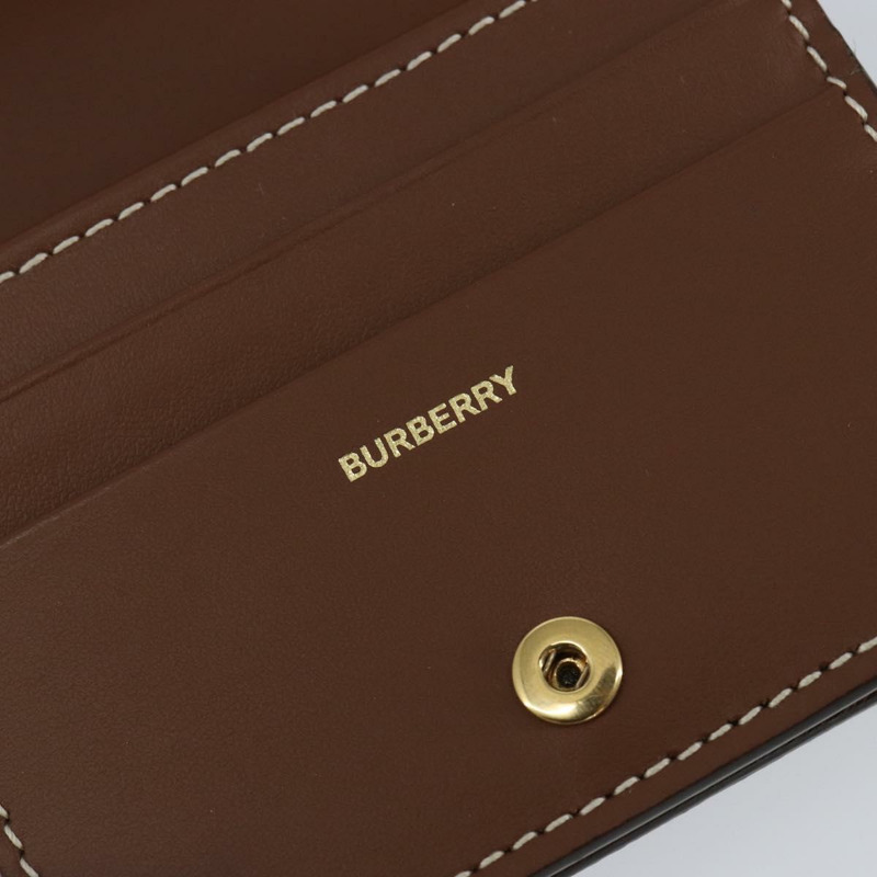 【日本直送】BURBERRY Nova 格紋雙折皮夾 皮革 棕色 金色 正品 143410-13