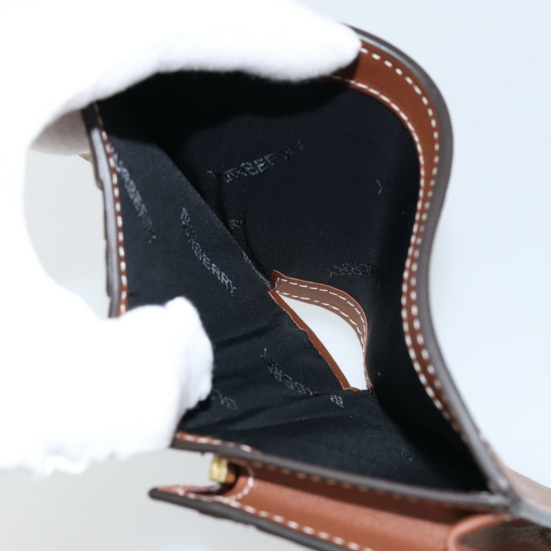 【日本直送】BURBERRY Nova 格紋雙折皮夾 皮革 棕色 金色 正品 143410-16