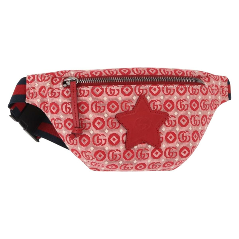 【日本直送】GUCCI Sherry Line 斜背包 帆布皮革 紅色 銀色 502095 正品 BA7468-0