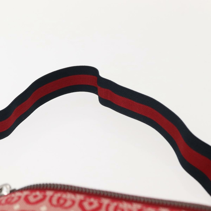 【日本直送】GUCCI Sherry Line 斜背包 帆布皮革 紅色 銀色 502095 正品 BA7468-7