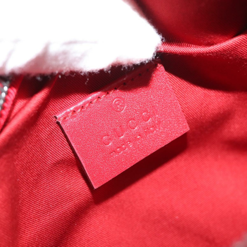 【日本直送】GUCCI Sherry Line 斜背包 帆布皮革 紅色 銀色 502095 正品 BA7468-15