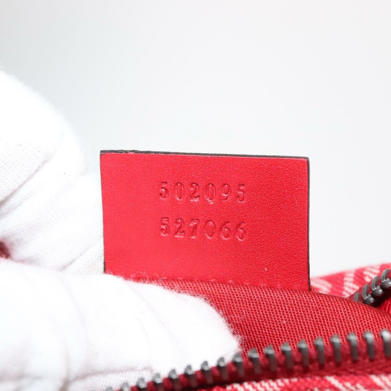 【日本直送】GUCCI Sherry Line 斜背包 帆布皮革 紅色 銀色 502095 正品 BA7468-19