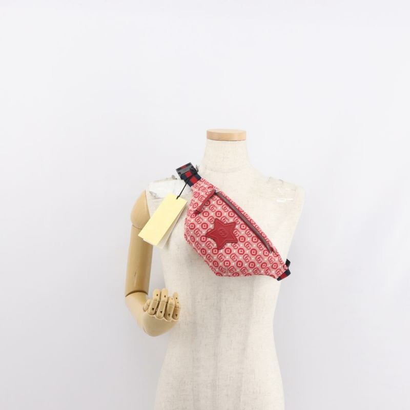 【日本直送】GUCCI Sherry Line 斜背包 帆布皮革 紅色 銀色 502095 正品 BA7468-20