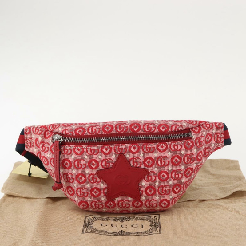 【日本直送】GUCCI Sherry Line 斜背包 帆布皮革 紅色 銀色 502095 正品 BA7468-21