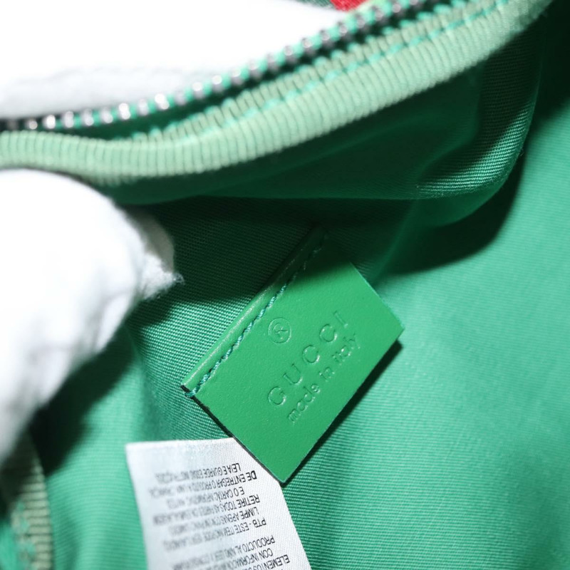 【日本直送】GUCCI 帆布皮革斜背包 綠色銀色 502095 正品 BA7469-15