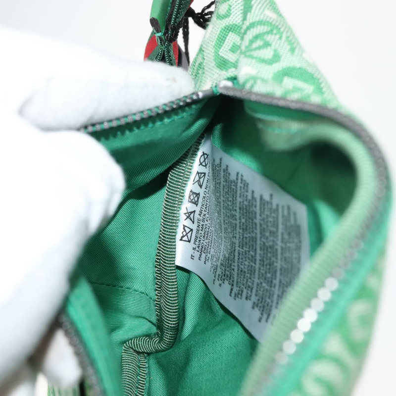 【日本直送】GUCCI 帆布皮革斜背包 綠色銀色 502095 正品 BA7469-18