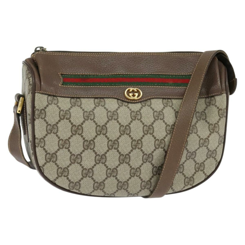 【日本直送】GUCCI GG Supreme Web Sherry Line 手提包 PVC 米色 金色 001 58 0918 正品 BA7459-0