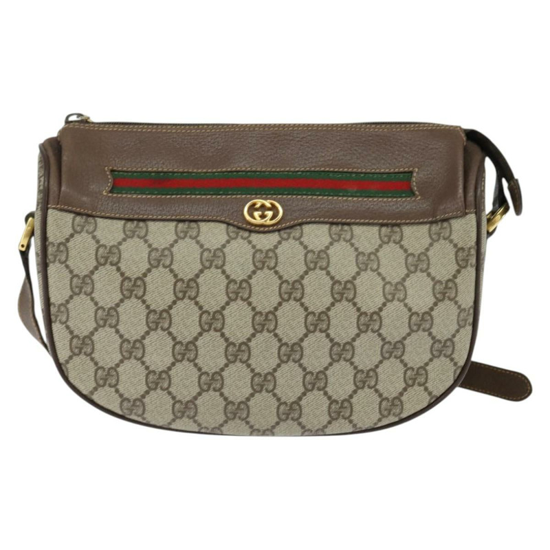【日本直送】GUCCI GG Supreme Web Sherry Line 手提包 PVC 米色 金色 001 58 0918 正品 BA7459-1