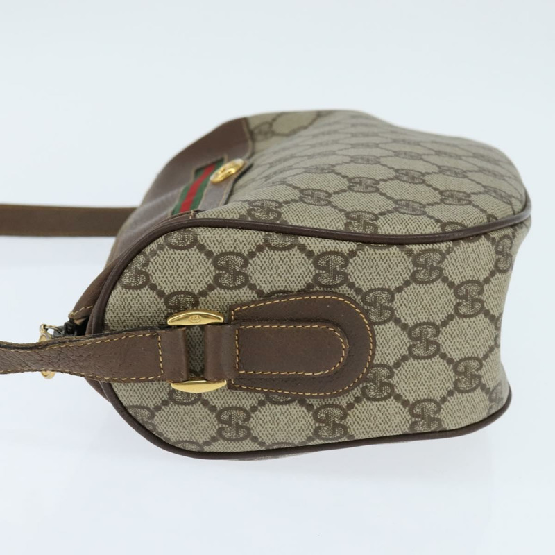 【日本直送】GUCCI GG Supreme Web Sherry Line 手提包 PVC 米色 金色 001 58 0918 正品 BA7459-3