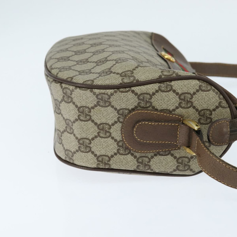 【日本直送】GUCCI GG Supreme Web Sherry Line 手提包 PVC 米色 金色 001 58 0918 正品 BA7459-4