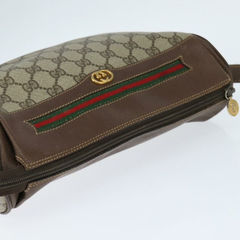 【日本直送】GUCCI GG Supreme Web Sherry Line 手提包 PVC 米色 金色 001 58 0918 正品 BA7459-5